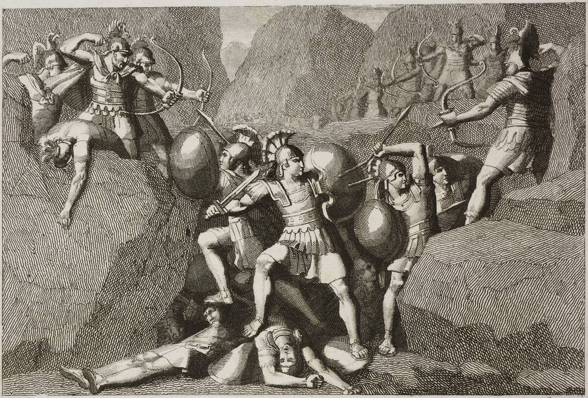 Battle between Spartans and Persians