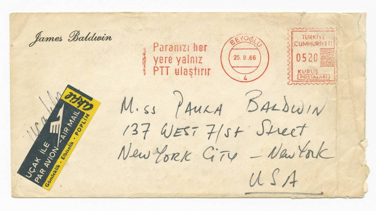 Envelope Addressed To Paula Baldwin From James Baldwin