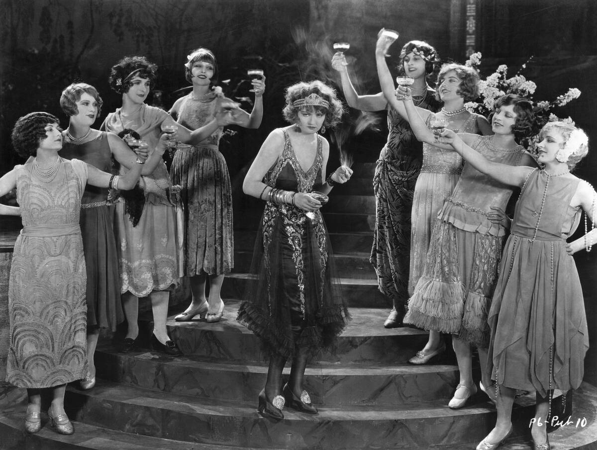 Flapper-Type Girls Toast; On Steps