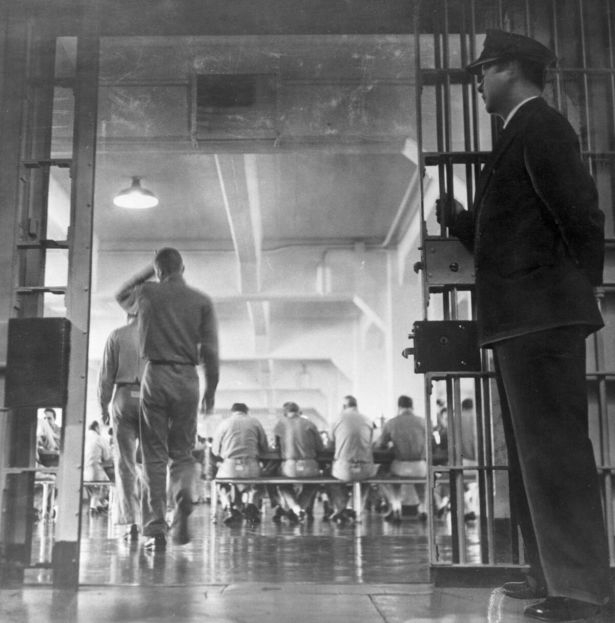 Guard Standing at Alcatraz Mess Hall Door