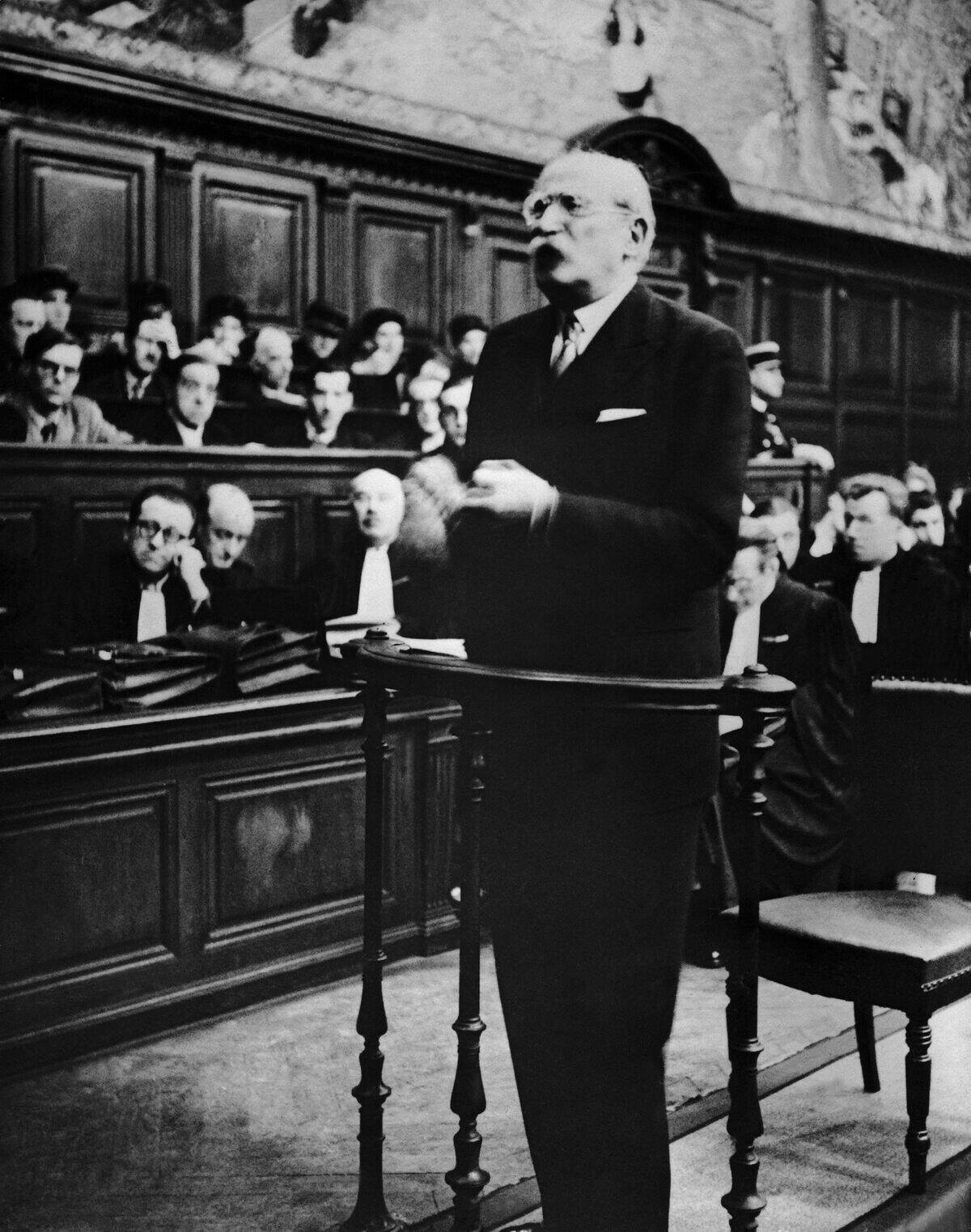 Leon Blum Testifying At The Trial Of 'La Cagoule'