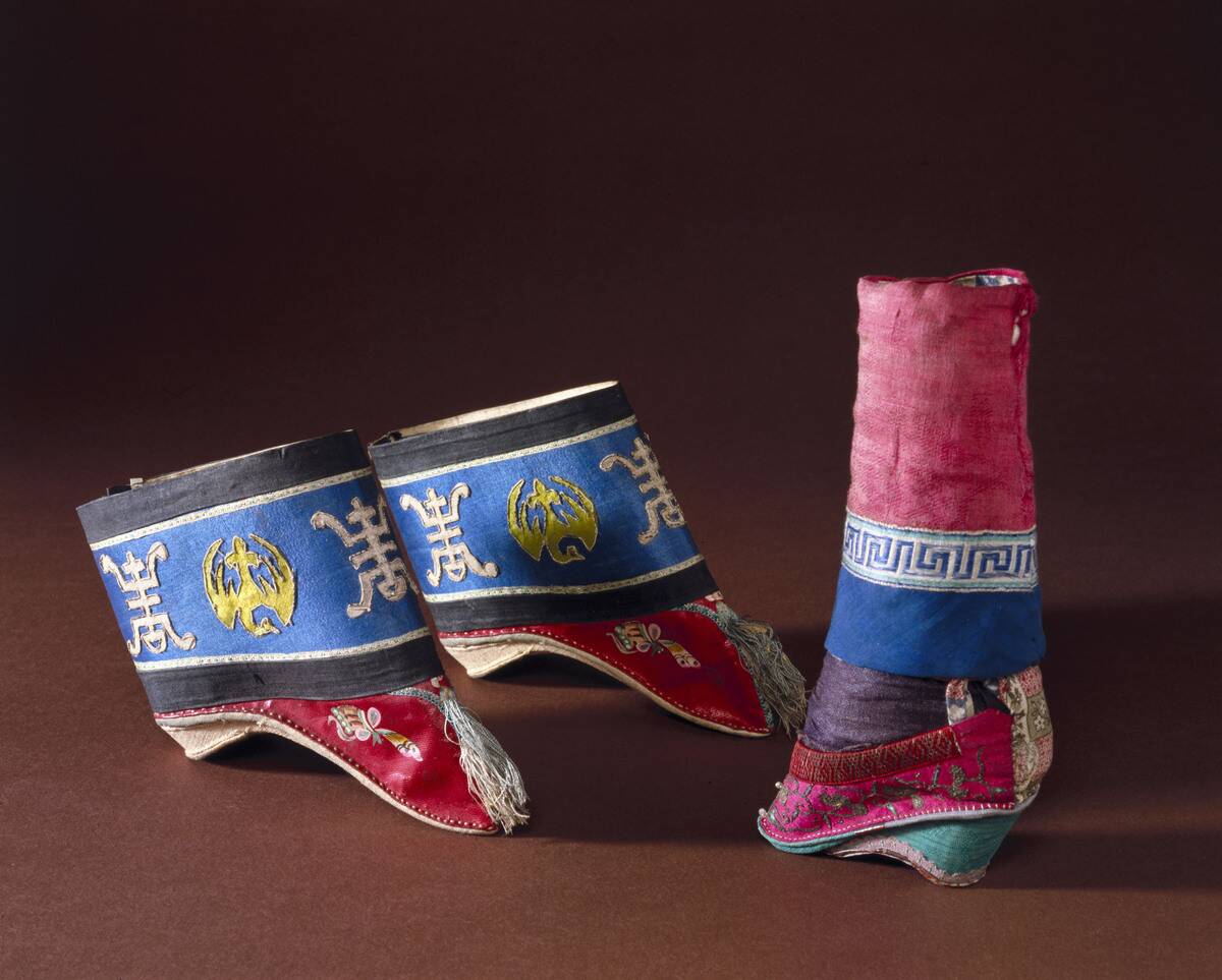 Shoes for women with bound feet, Chinese, 1870-1910.