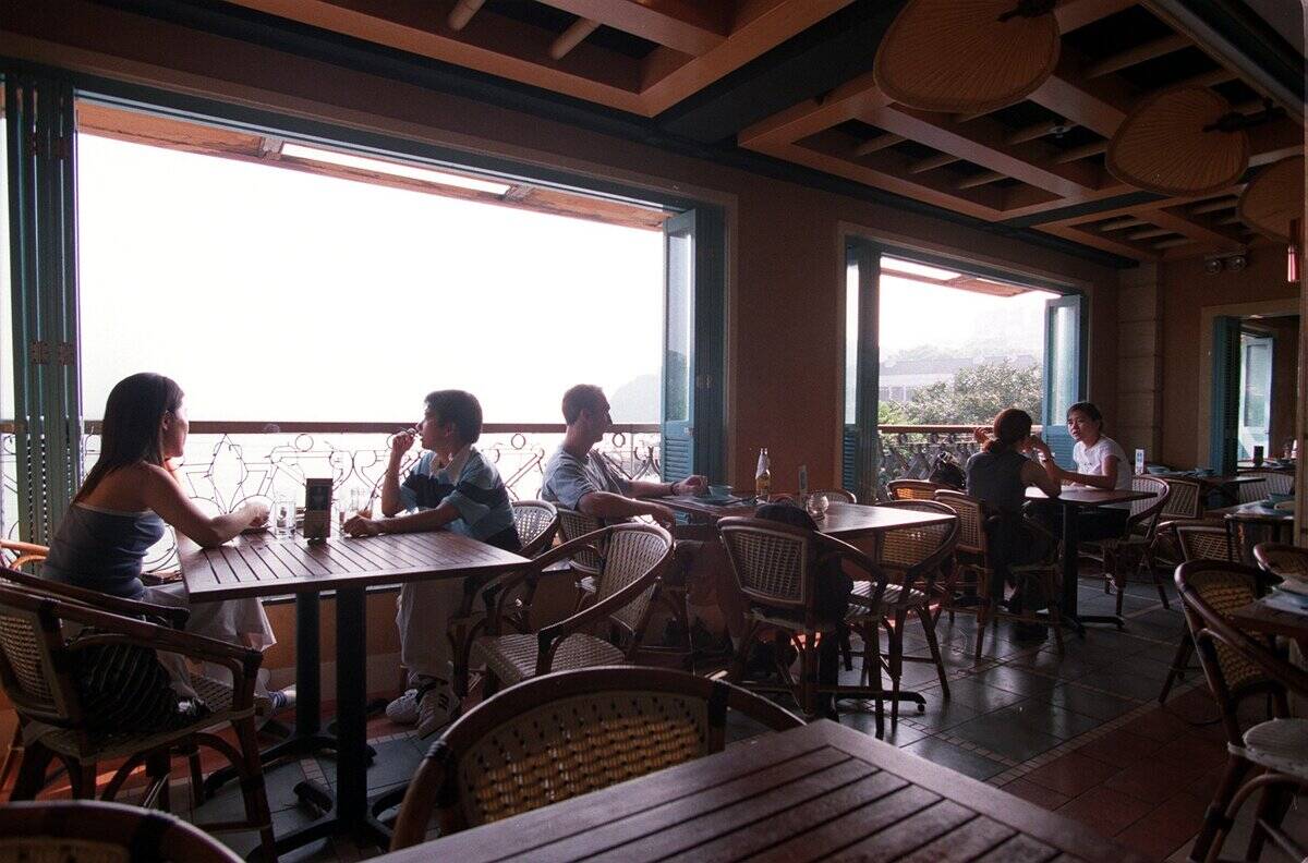 The smoking section of the Saigon restaurant in Stanley. 04 September 2002