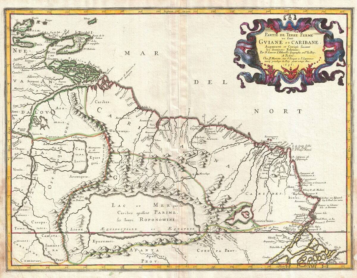 1656 Sanson Map of Guiana