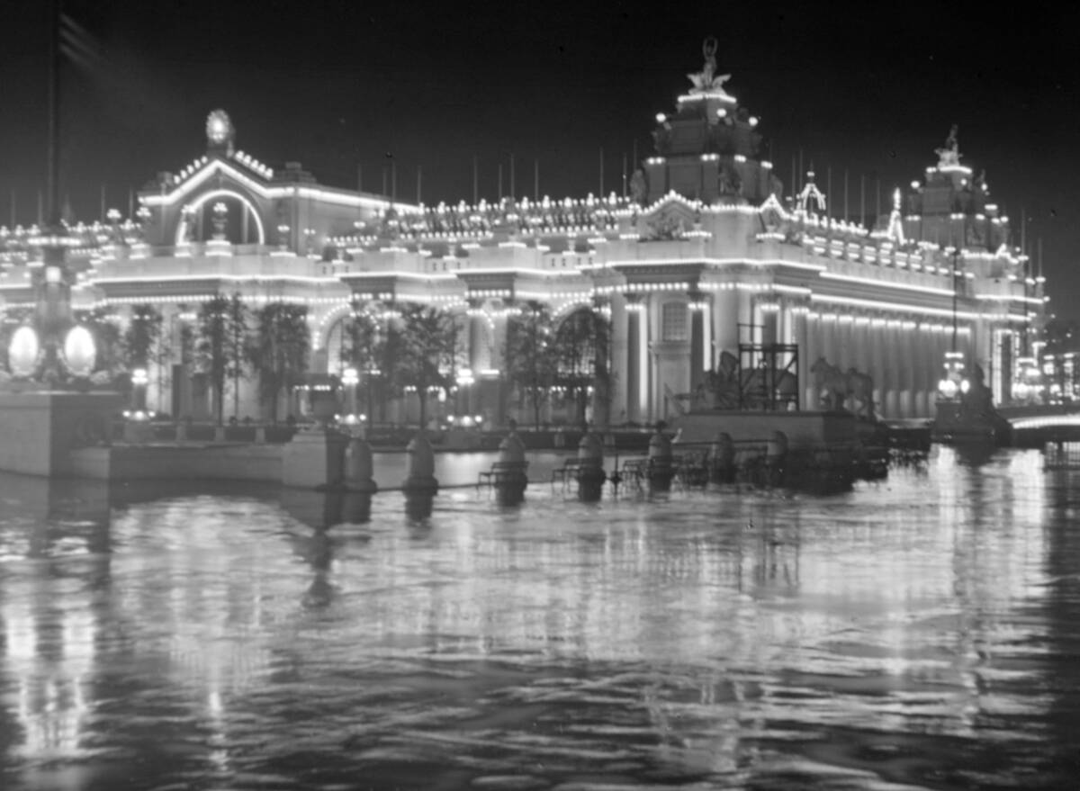 1904, World's Fair, St. Louis, Missouri, Grand Basin at Night, Vintage Photograph