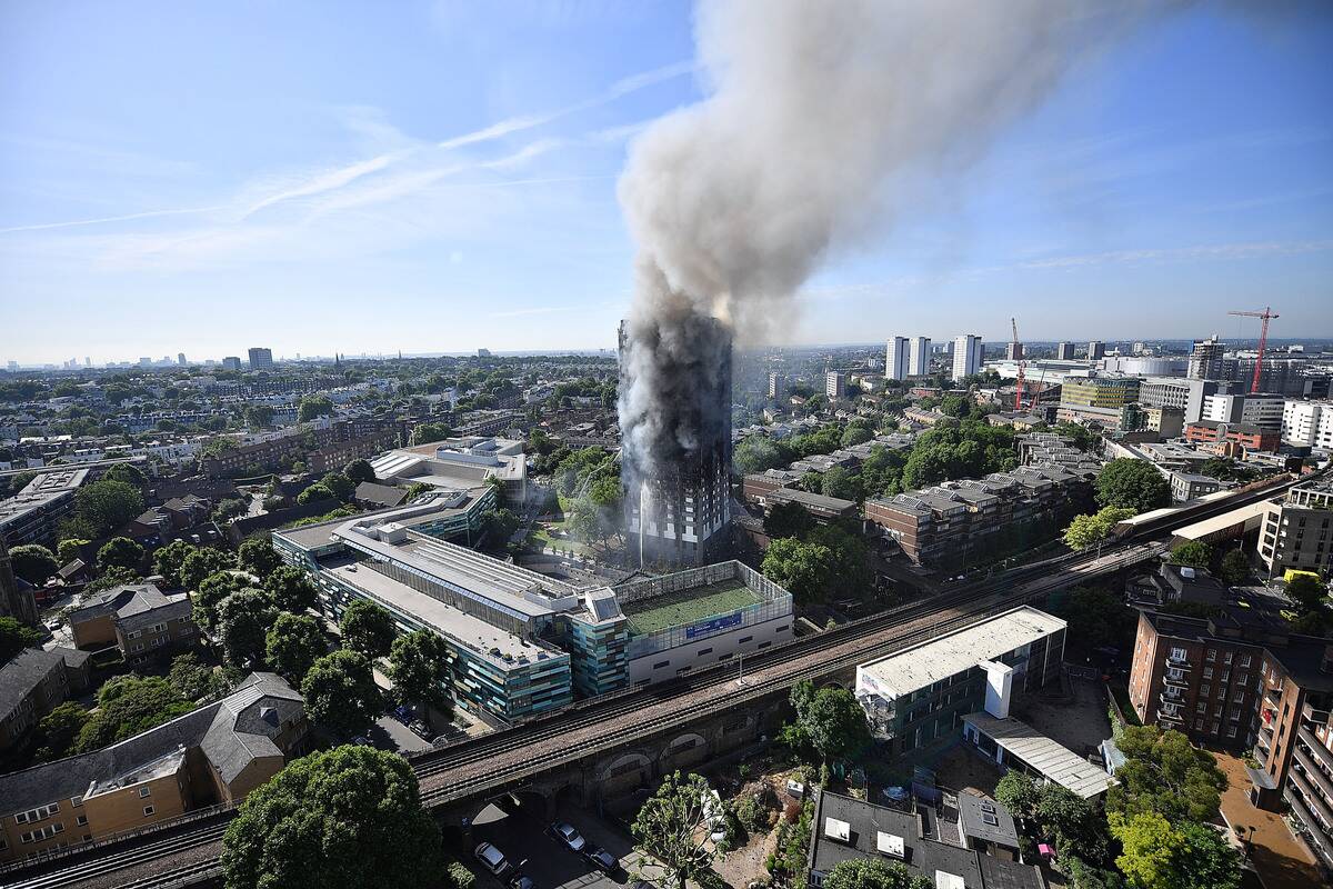 24-Storey Grenfell Tower Block On Fire In West London
