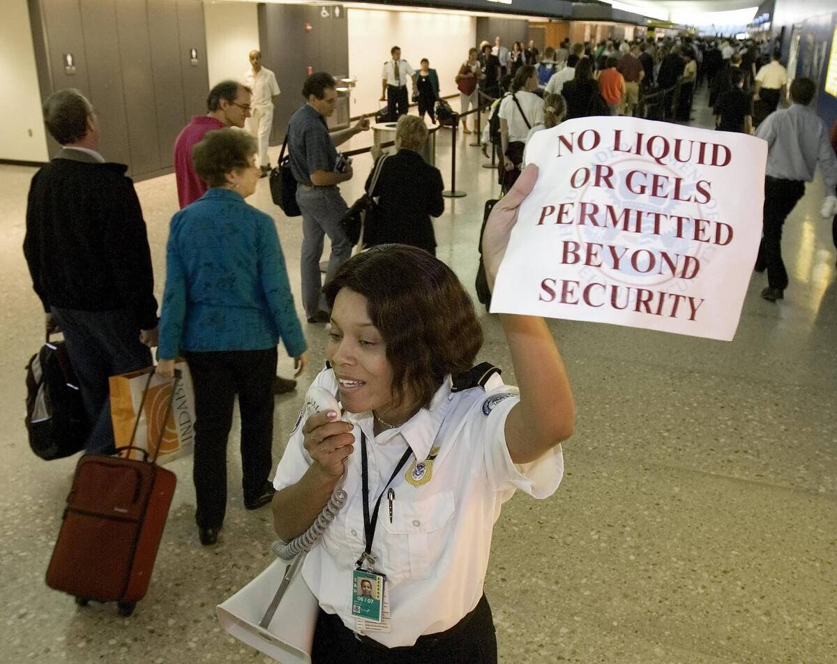 A security officer from the Transportati