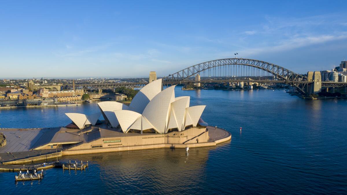 Aerial Views Of Sydney Opera House As Australia Remains In Lockdown Due To Coronavirus