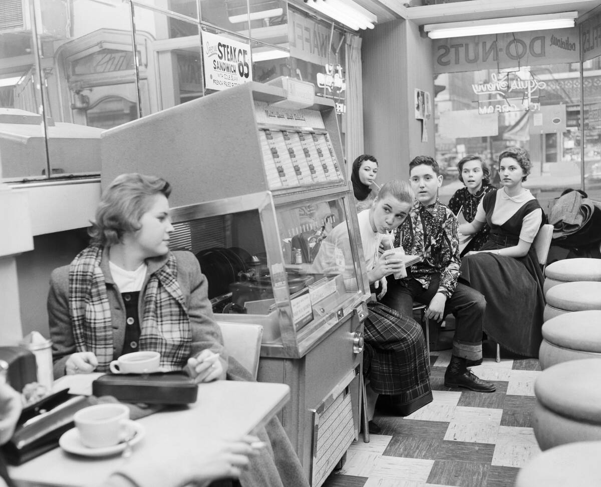 Betty Lou Keim with Friends in Diner