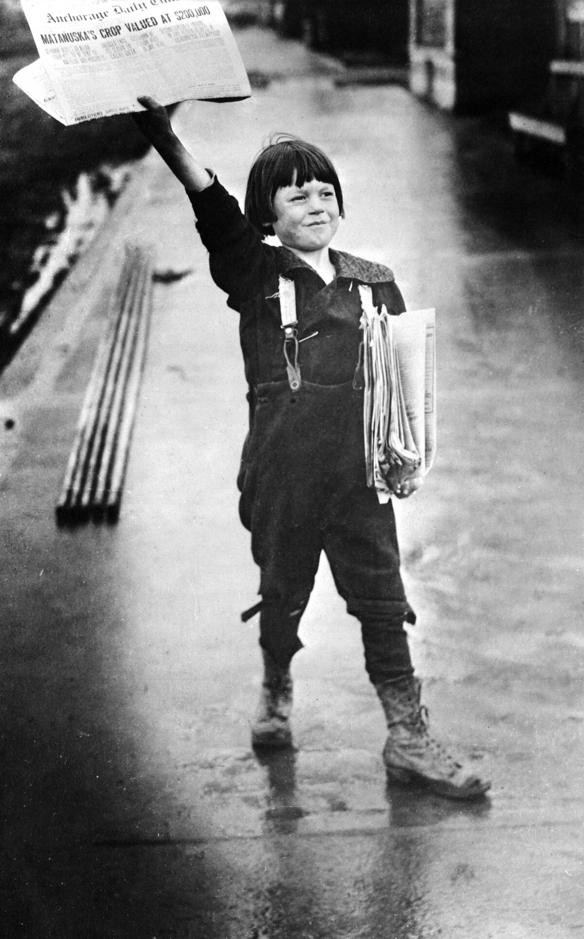 Boy Selling Newspapers
