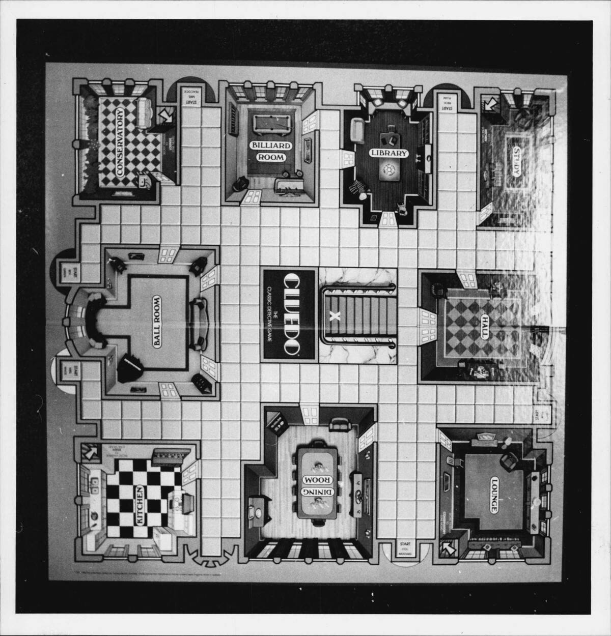 Cluedo game which is being made into a tv show, at Dymocks - City.Part of tyhe Cluedo board on which the TV game is based.