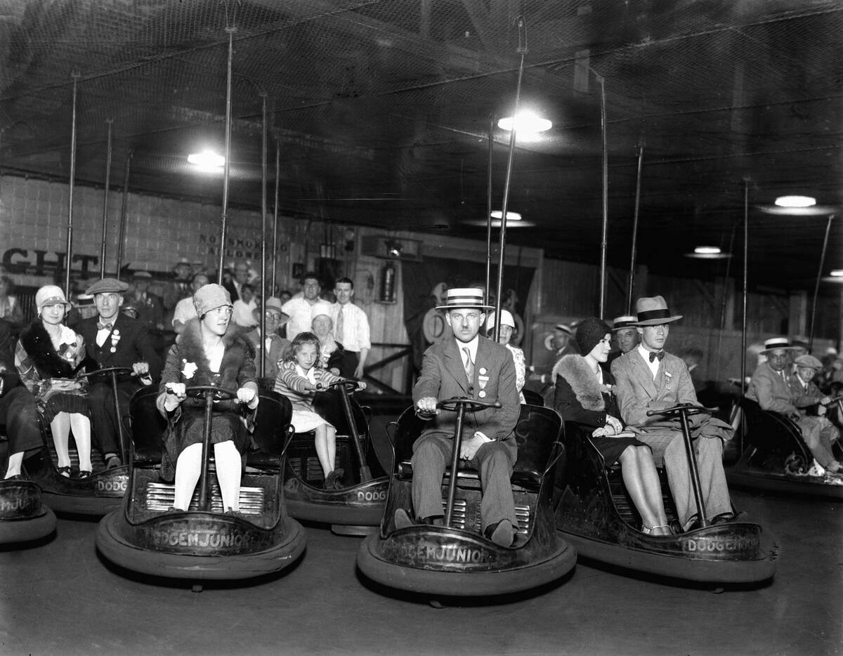 Date night on the Dodgem cars, ca. 1925