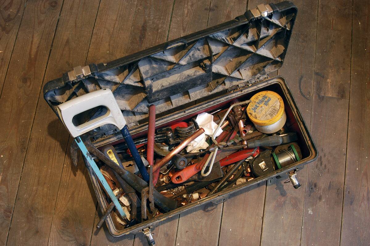 Detail of an old toolbox