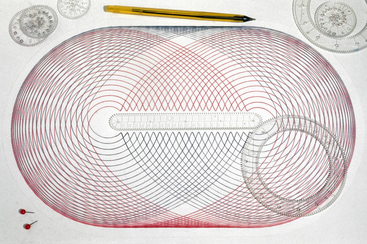 Drawing made with a Spirograph, 1975.