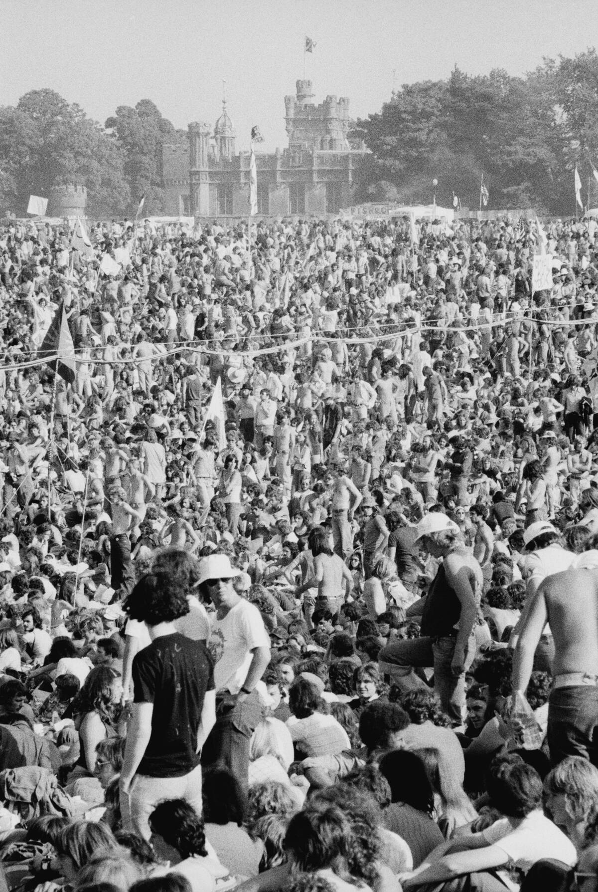 Festival Goers At The Knebworth Fair