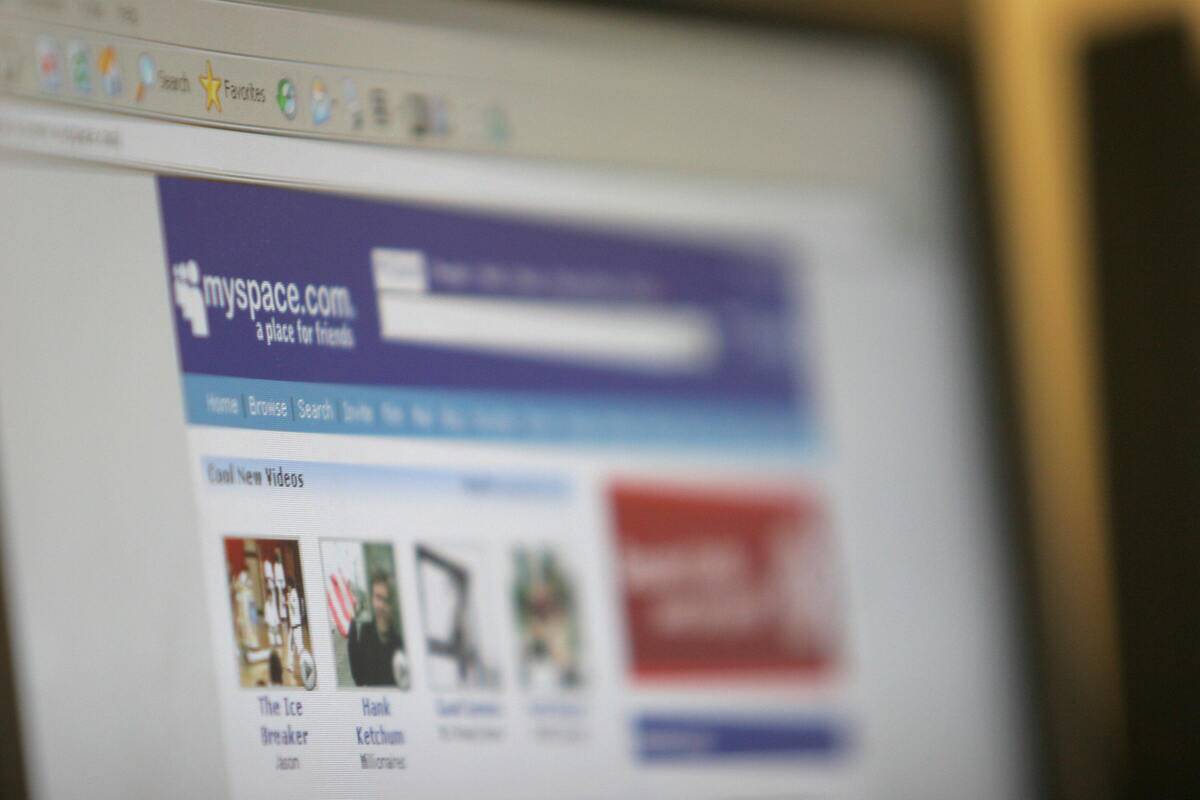 (FILES) View of the homepage of the MySp