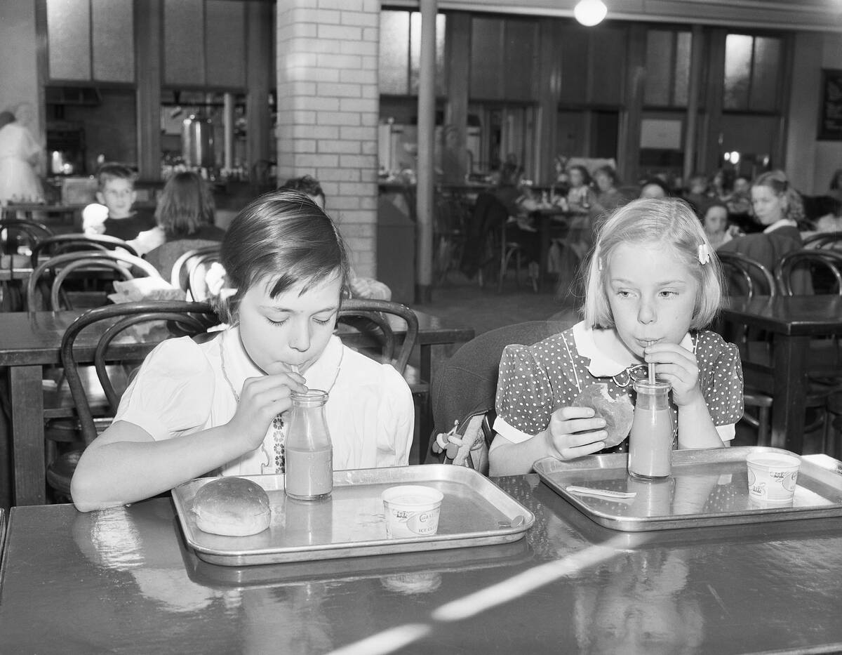 Girls Drinking Chocolate Milk
