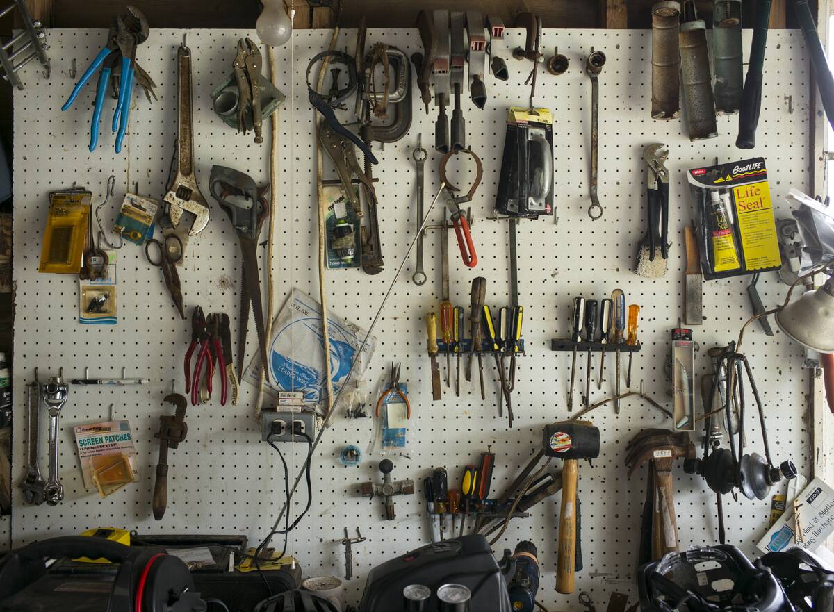 Hardware Hanging On A Garage Wall