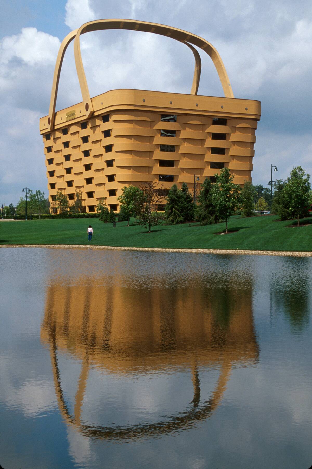 Longaberger Headquarters maker of handcrafted baskets 7 story basket shaped building, Newark, Ohio.
