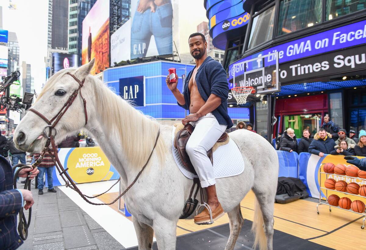 Old Spice Actor Isaiah Mustafa Times Square Appearance