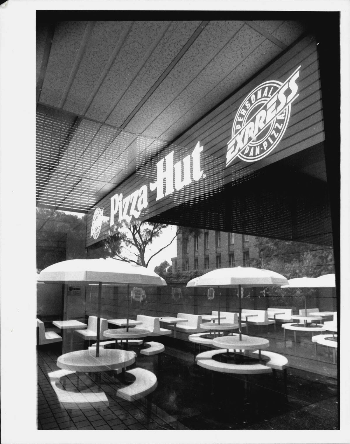 Pizza hut franchise in the blue room at the University of N.S.W. Kensington.