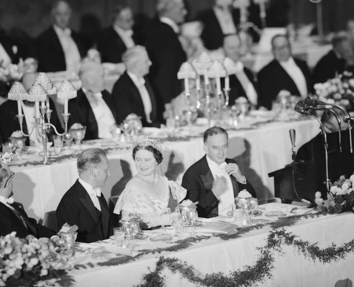 Queen Mother Elizabeth Speaking With Dag Hammarskjold