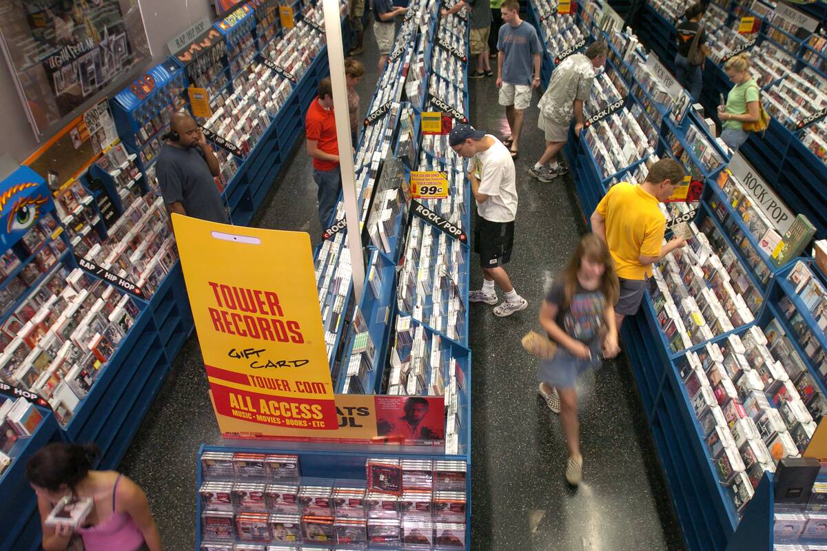 Shoppers At A Tower Records Store