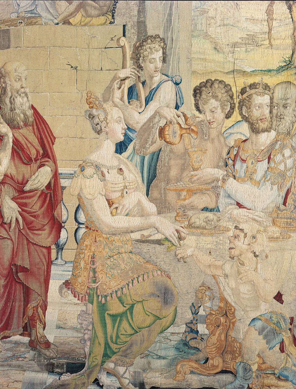 Stories of Joseph: the Pharaoh's feast, by model Allori Angelo (Agnolo) Bronzino,Rost (Roost) Giovanni (Jan), 16th Century, 1549-1549,