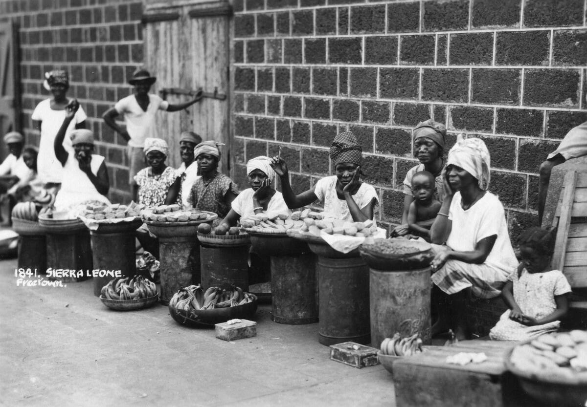 Street traders, Freetown, Sierra Leone, 20th century.