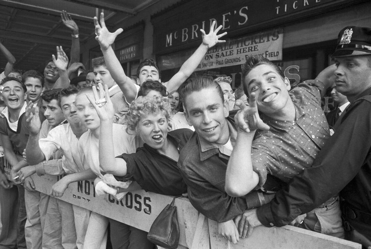 Teenagers Waiting in Line for Rock and Roll Show