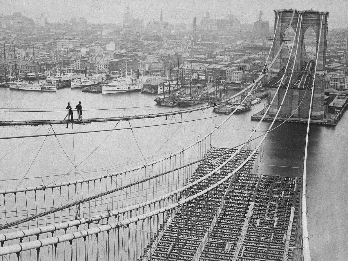The Brooklyn Bridge.