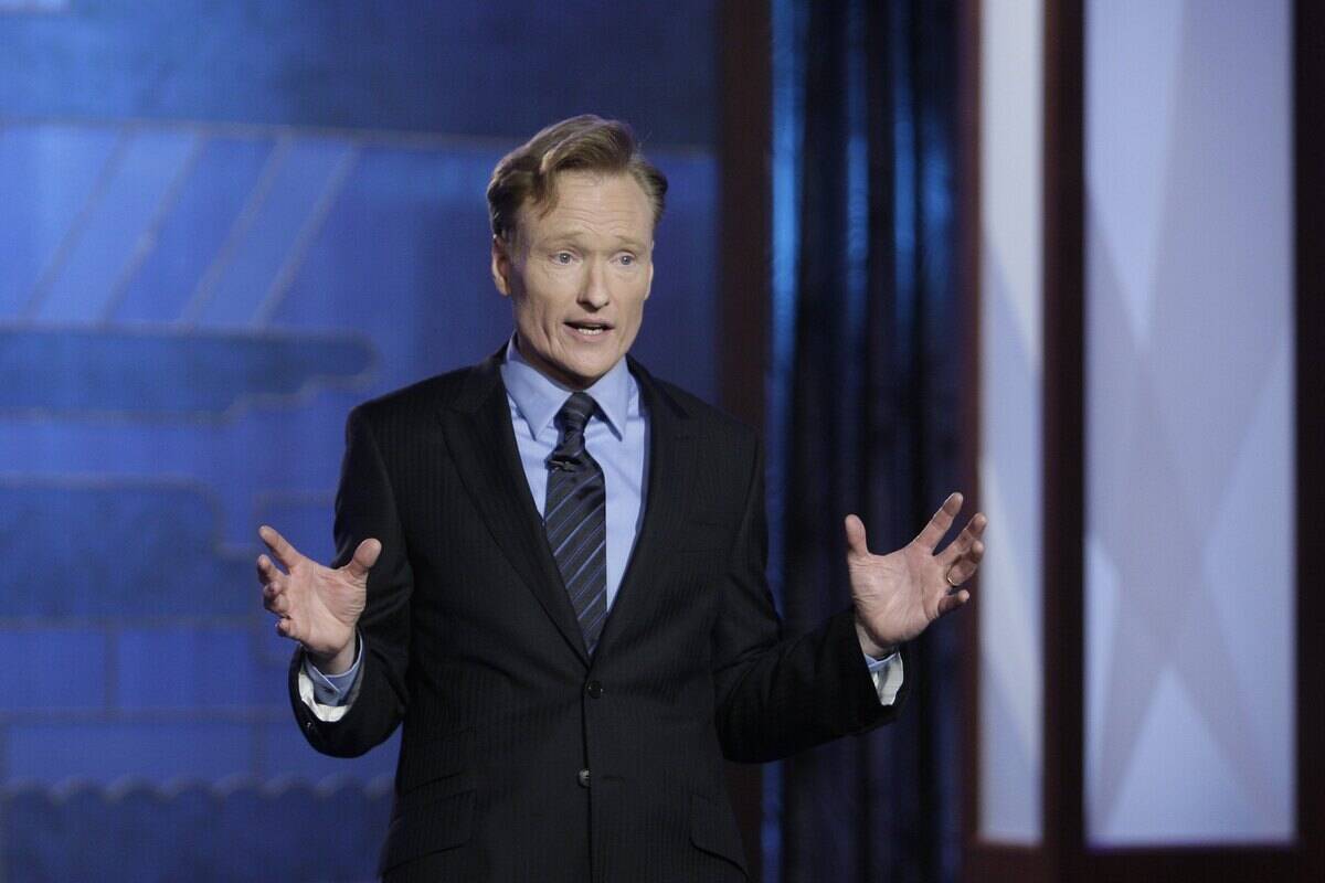 conan o'brien talking during his first monologue on The Tonight Show with Conan O'Brien