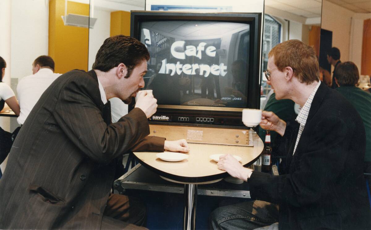 To Customers In The New Cyber Cafe, The North West'S First Dedicated Cyber Cafe Liverpool