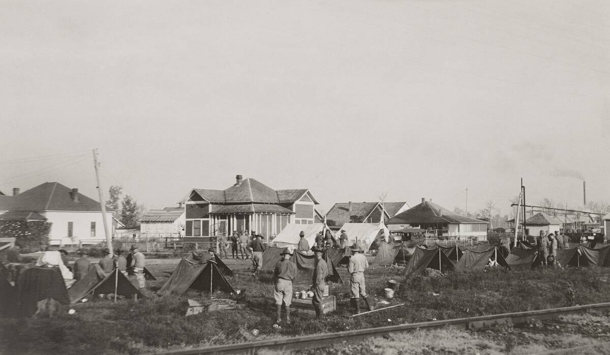 U.S. Soldiers of 57th Infantry of 3rd Division from Camp Pike in Little Rock dispatched during Race Riot, Elaine, Arkansas, USA, American National Red Cross Photograph Collection, October 1919