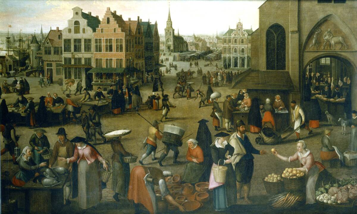 'View of a market place', c1570-1603. Artist: Hendrick van Steenwijck the Elder