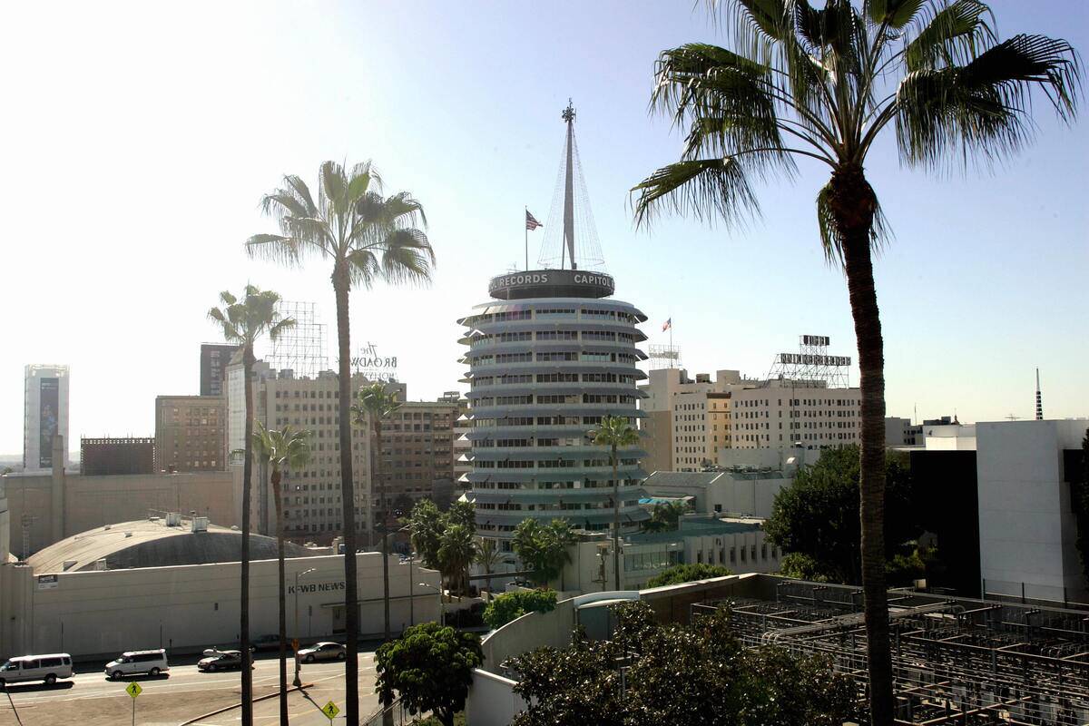 View of the Capitol Records building in
