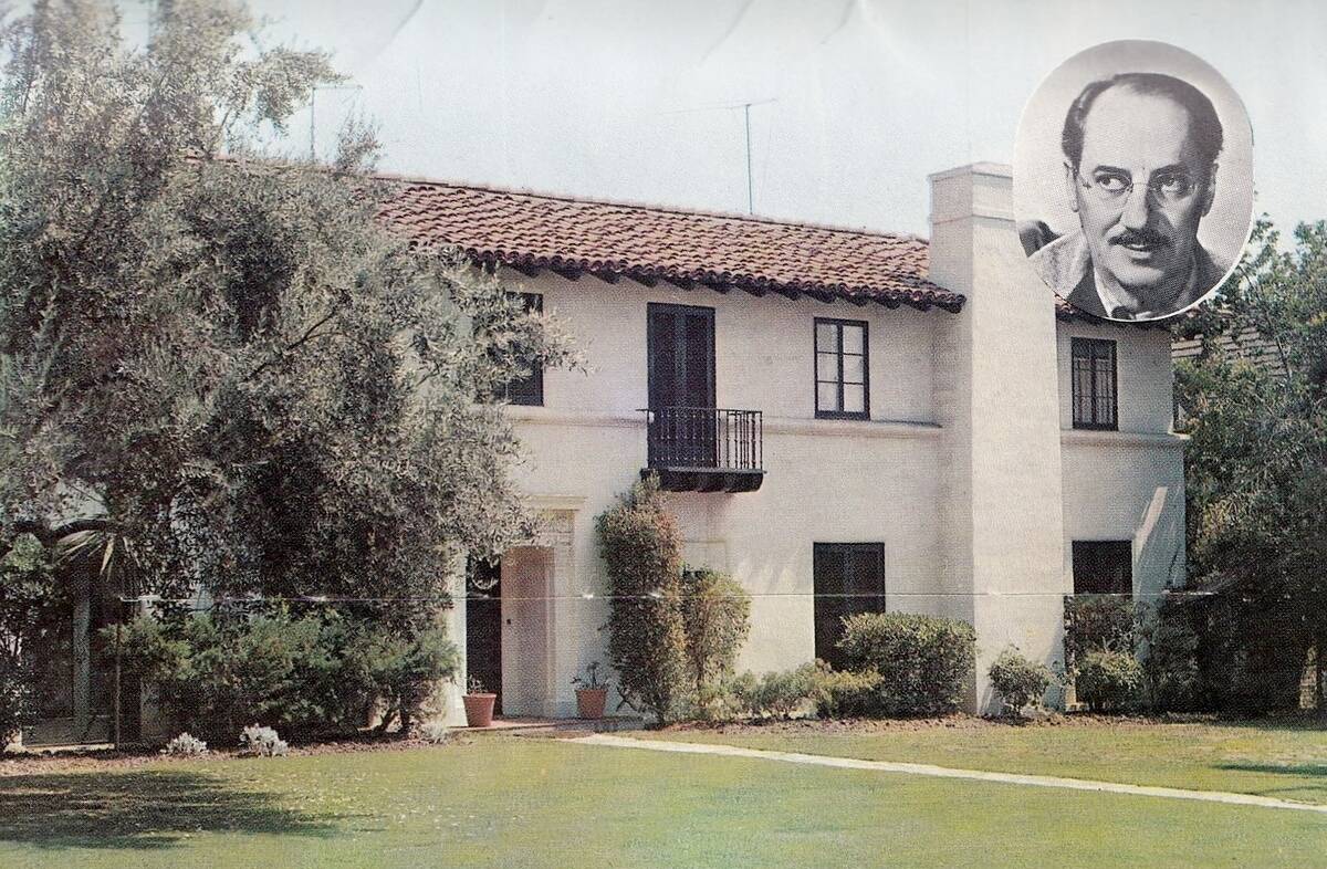 Vintage souvenir postcard, Groucho Marx's Home, Homes of Movie and Television Stars series, ca 1958