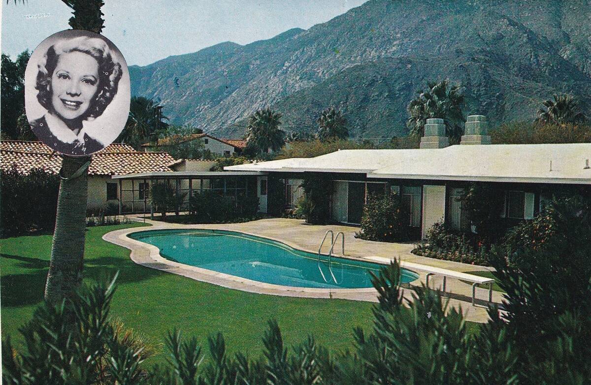 Vintage souvenir postcard, Homes of Movie and Television Stars series, 1956