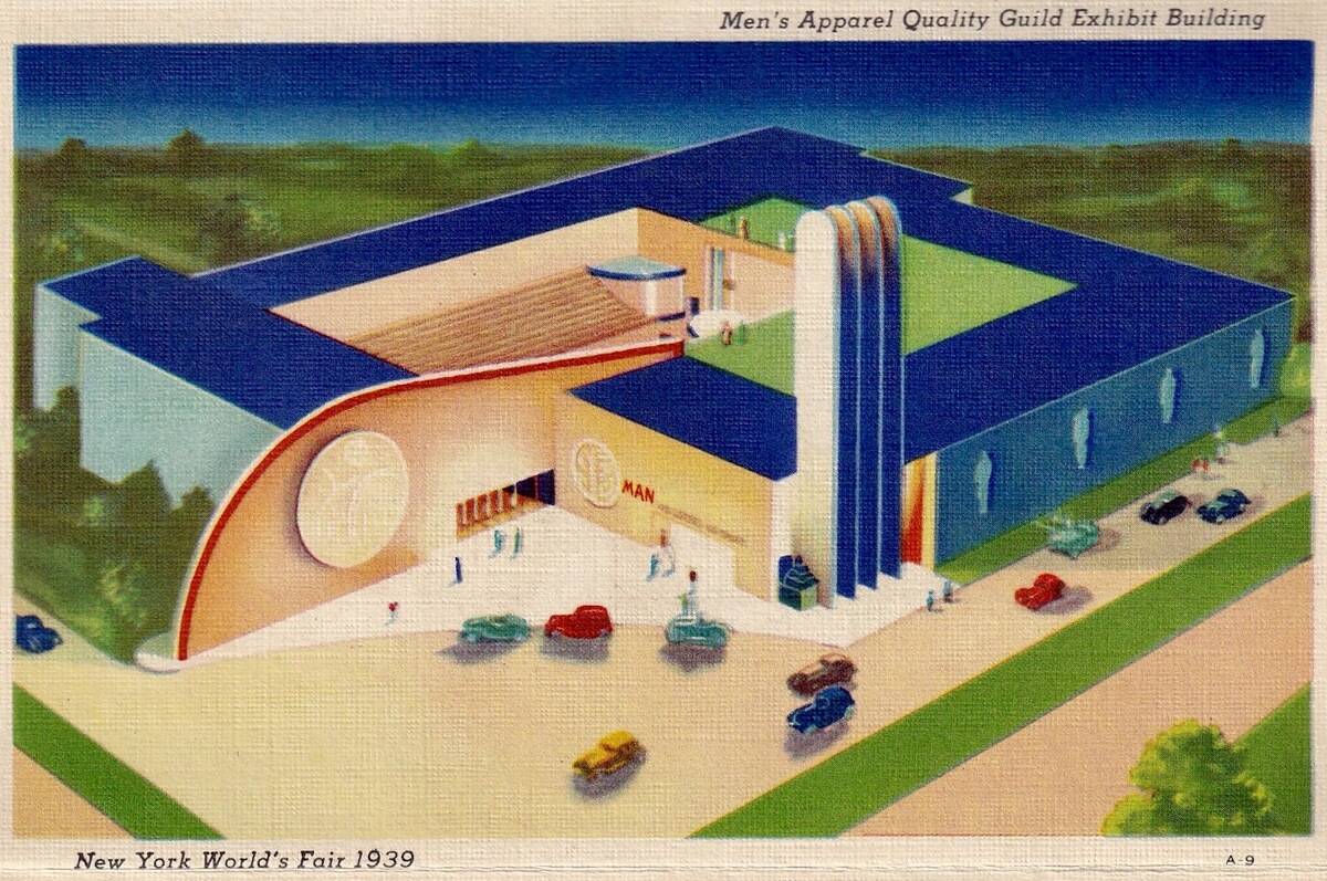 Vintage souvenir postcard, New York City World's Fair, 1939