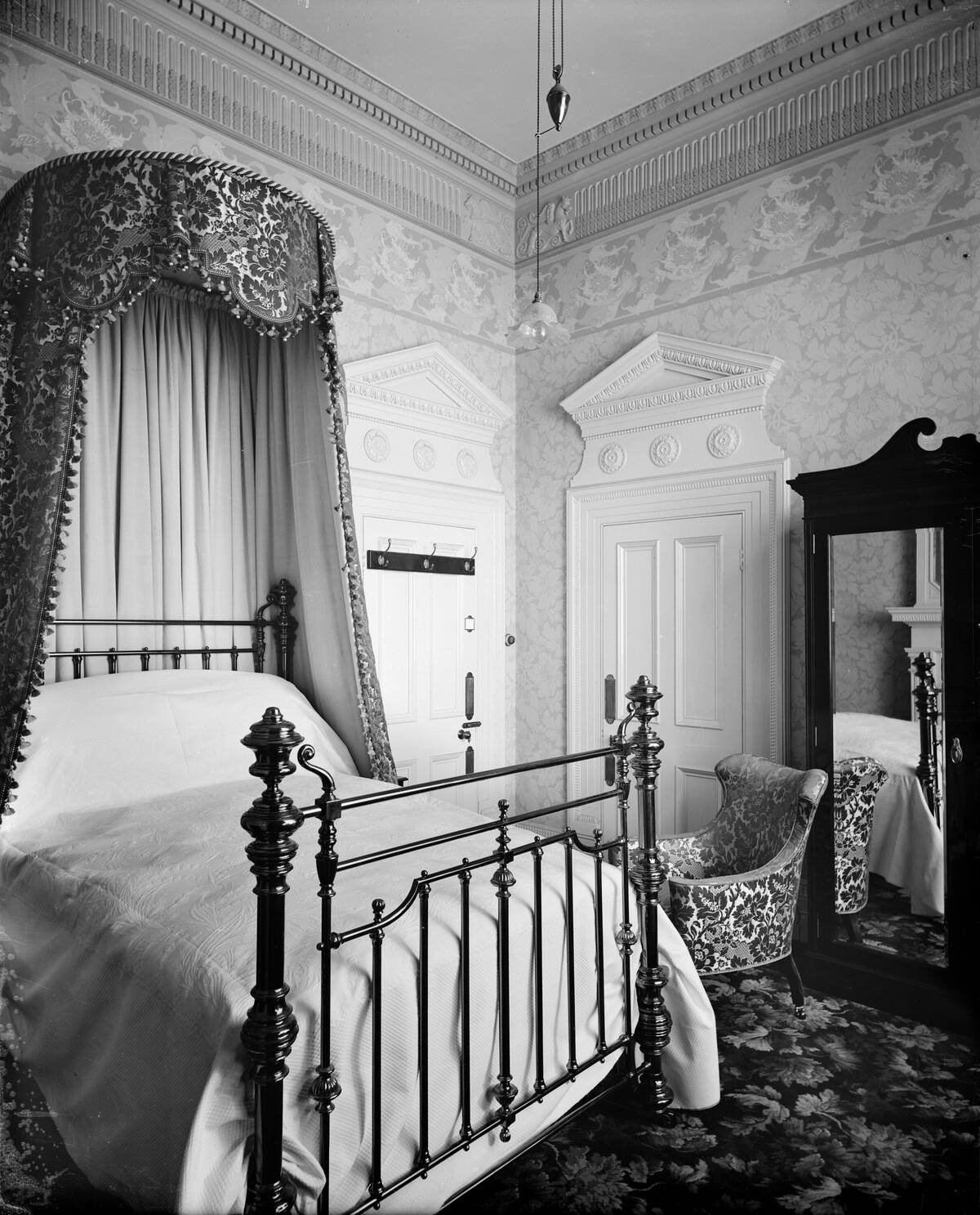 A bedroom in the Hotel Cecil, The Strand, London. Artist: Bedford Lemere and Company