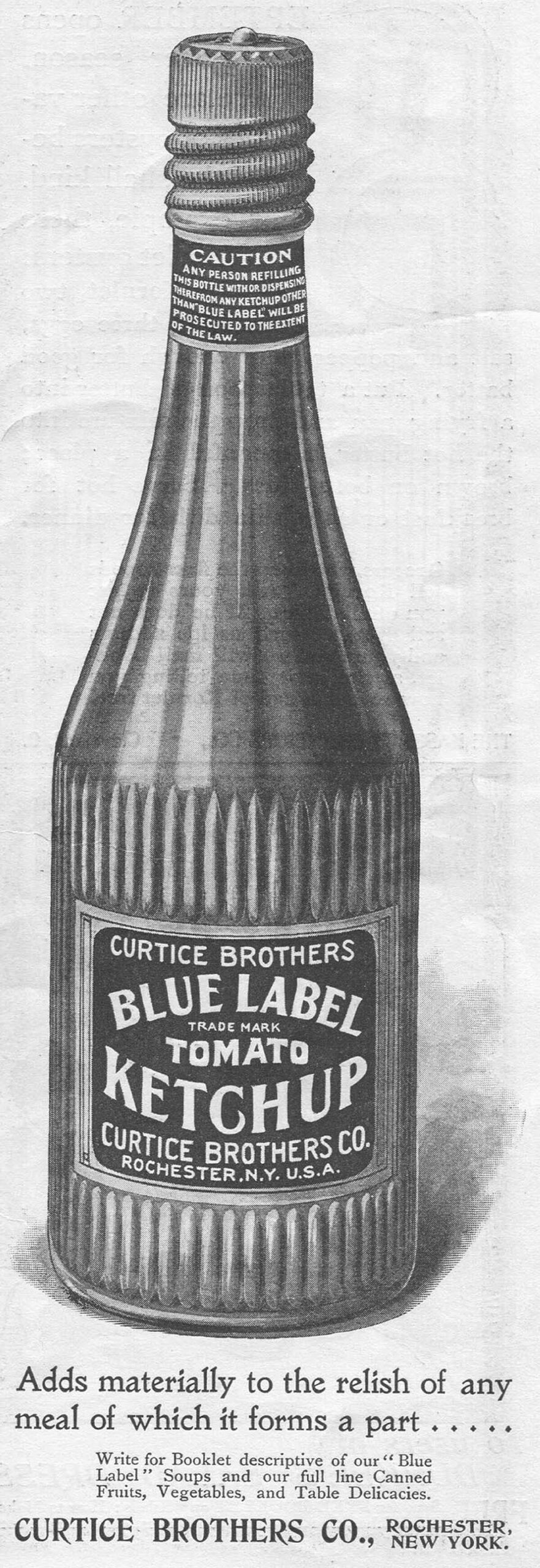 Ad For Blue Label Ketchup