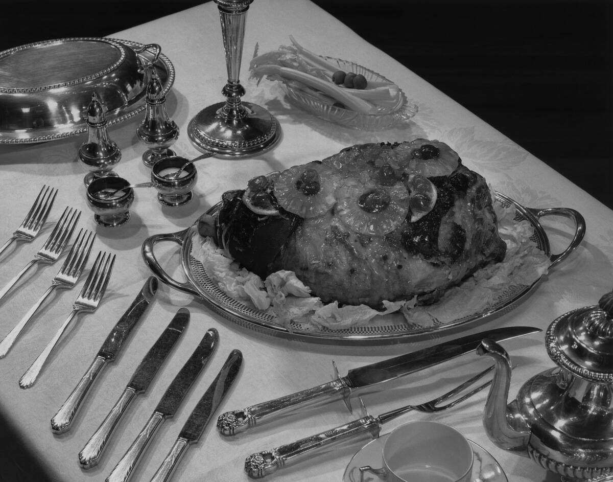 CLOSE-UP OF BAKED HAM