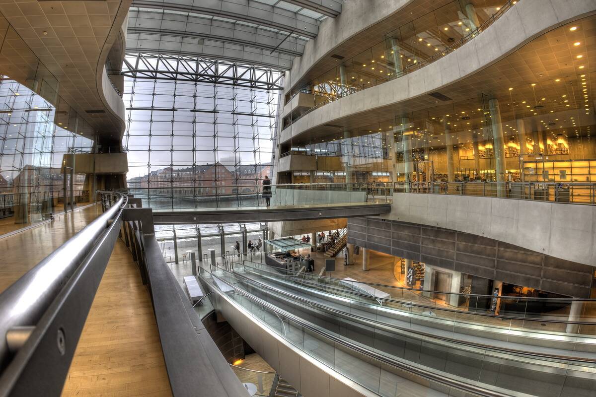 Inside the Royal Library at The Black Diamond building