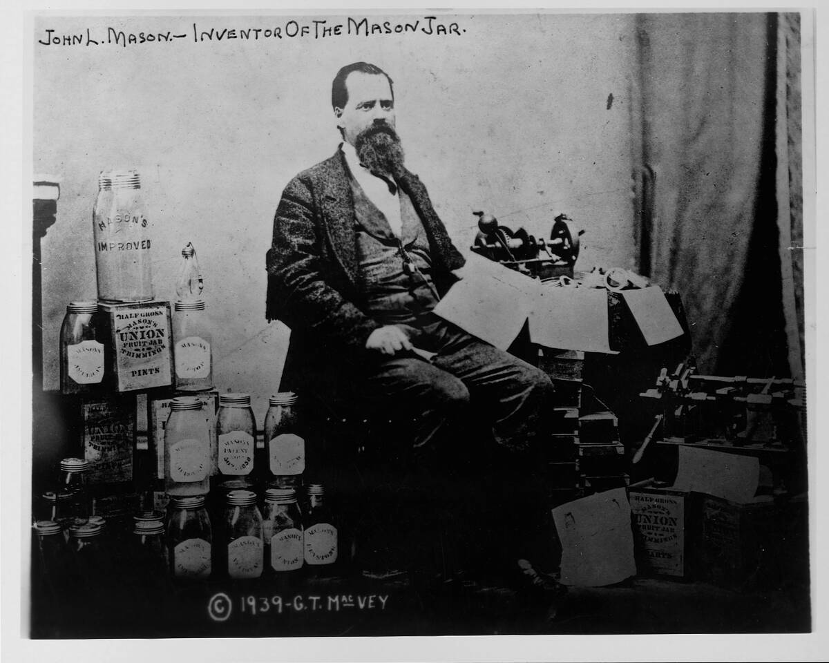 John Landis Mason Sitting Among Jars