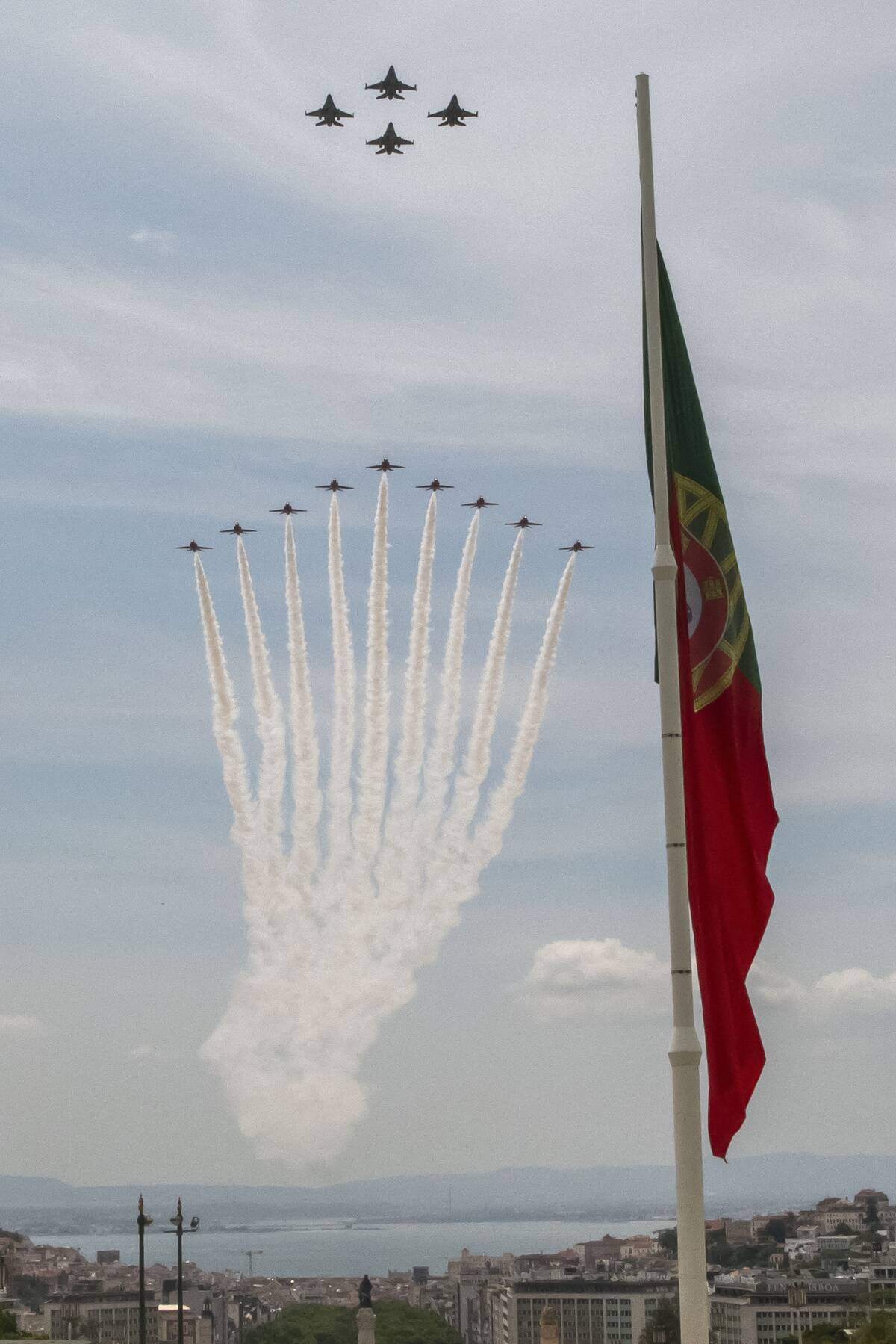Multiple warplanes belonging to the Portuguese and UK air