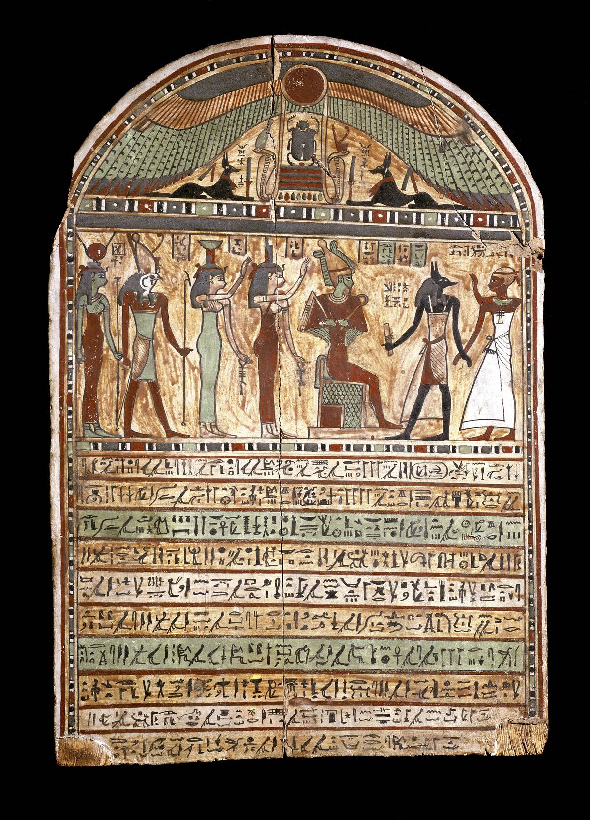Osiris welcomes the deceased presented to Anubis