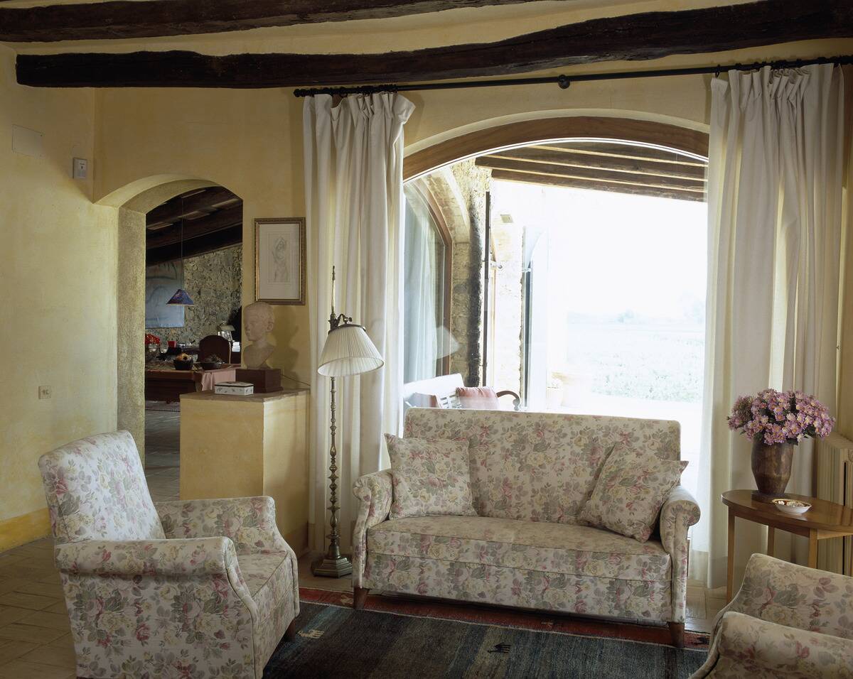 Partial view of a living room in a house