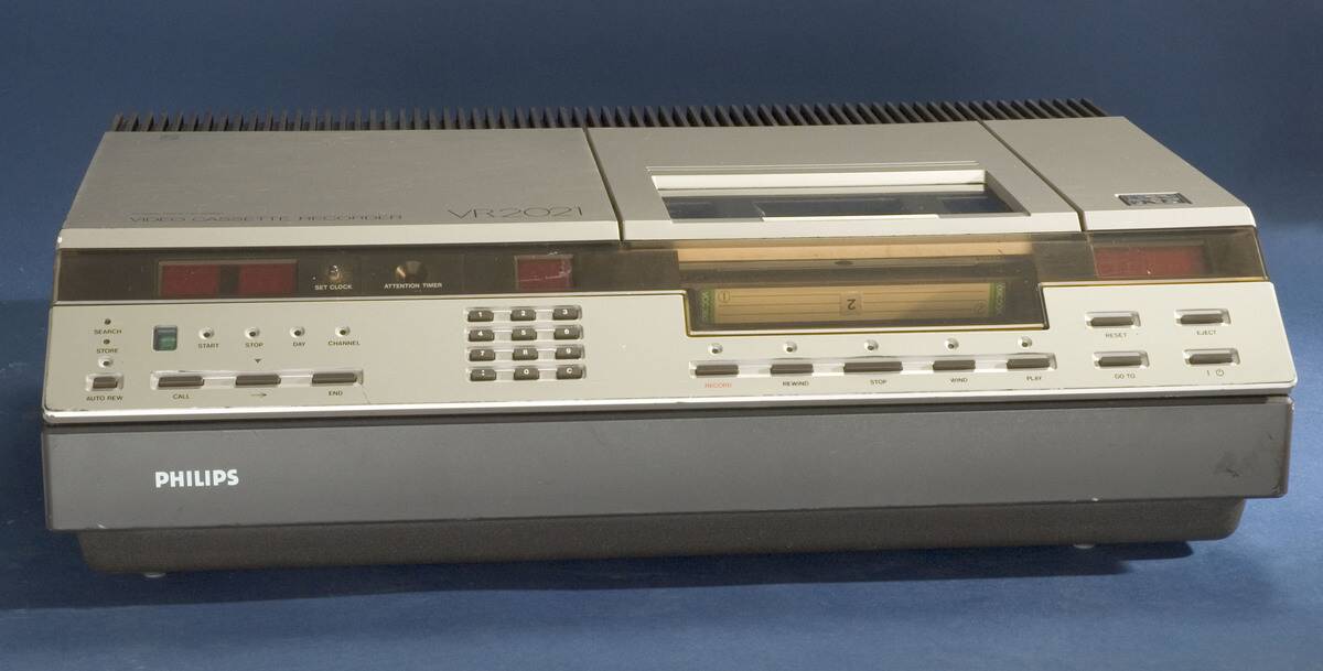 Philips V2000 video recorder, c 1980.