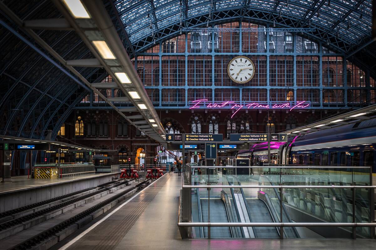Royal Academician Tracey Emin Unveils Her 2018 Artwork For Terrace Wires Commission At St Pancras International