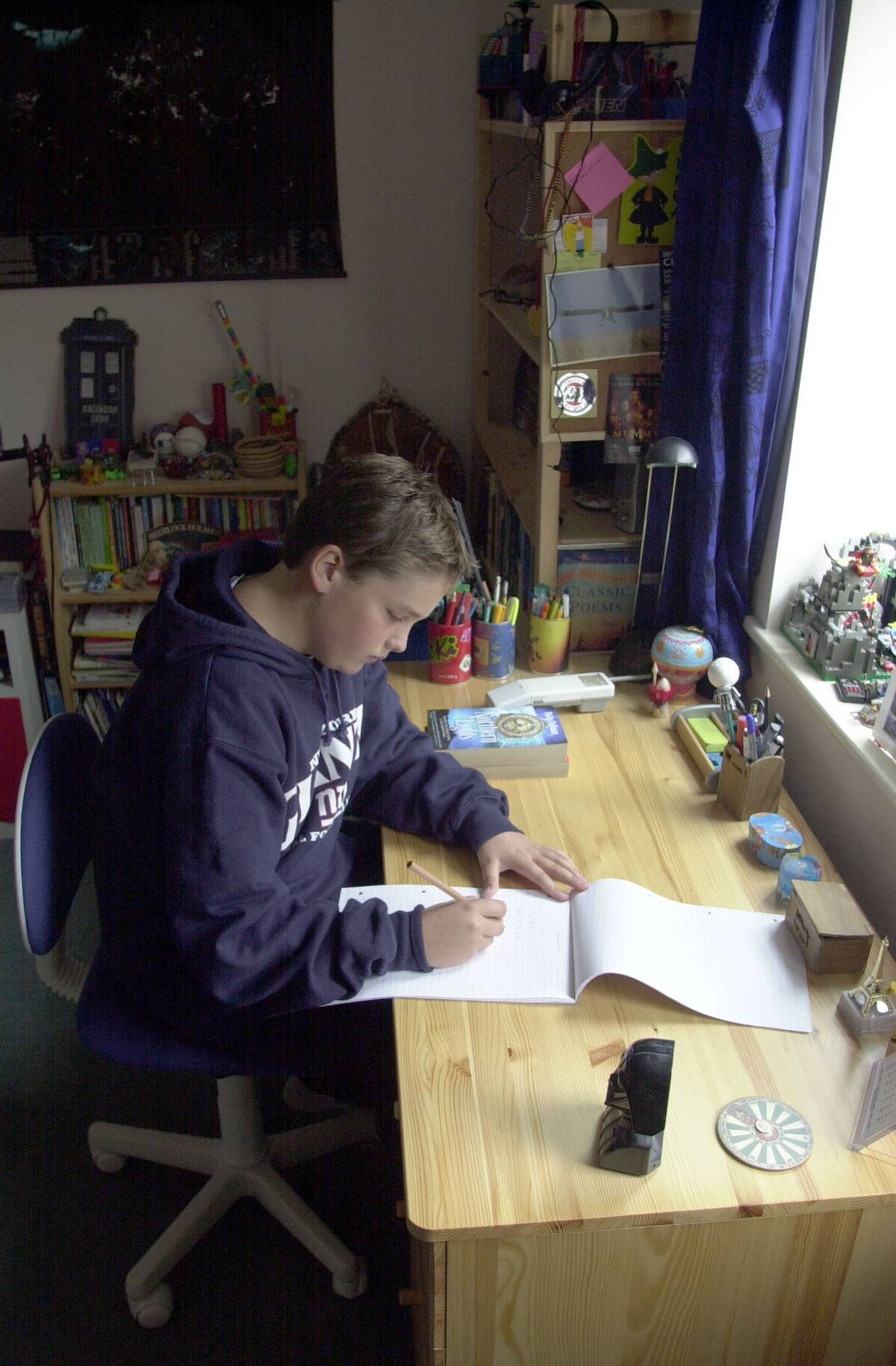 Teenage boy doing homework